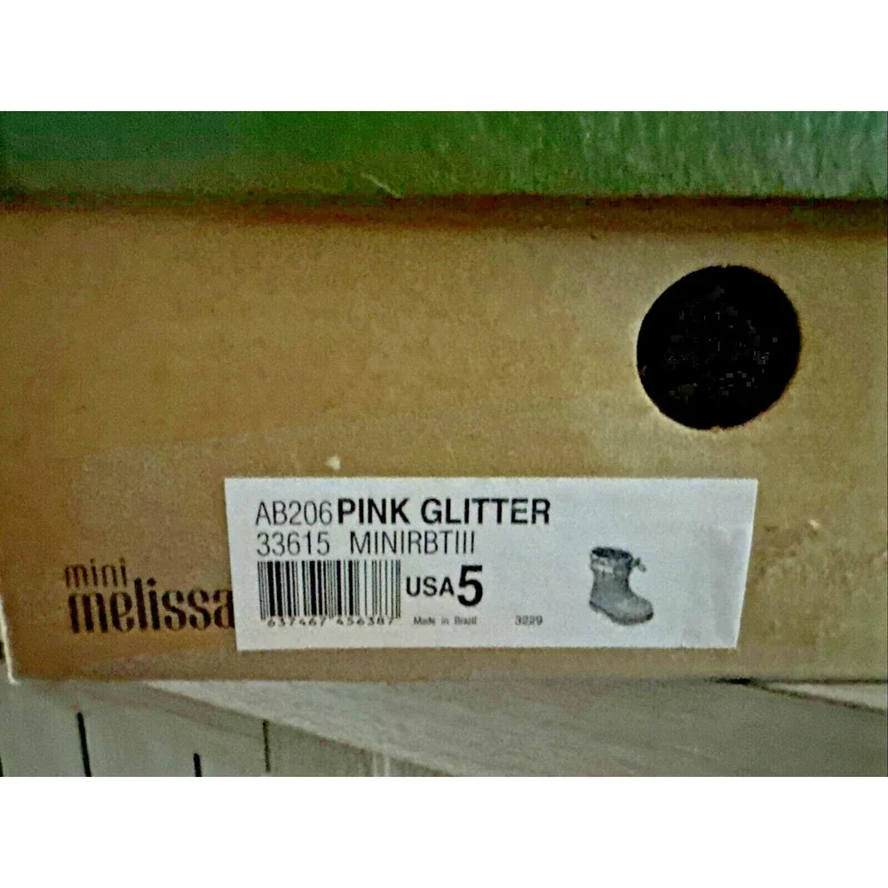 Mini Melissa toddler Girls Rose Gold PINK PVC‎ Rain Boots Size 5 NEW box